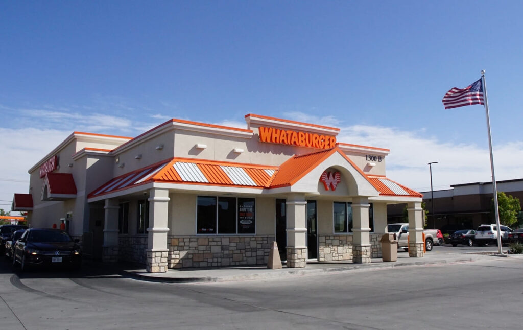 View of the Whataburger restaurant on Airway Boulevard
