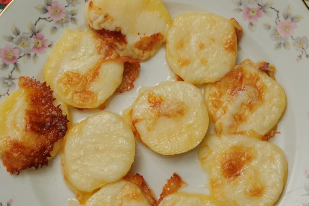 cornmeal mush slices combined with melted cheese, Italian homemade appetizer