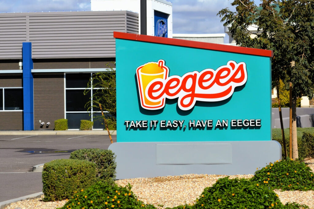 Gilbert, AZ. - Jan. 12 2024: Eegee's is a chain of fast food restaurants in the Tucson and Phoenix metro areas, specializing in submarine sandwiches, ranch dressing fries, and frozen fruit drinks.