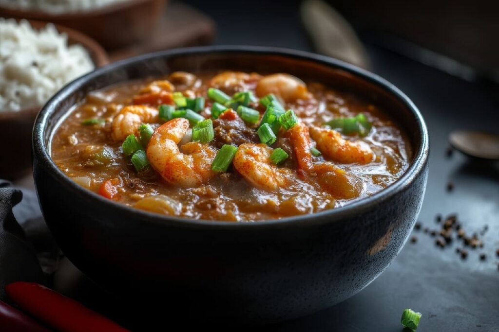 steaming bowl of gumbo