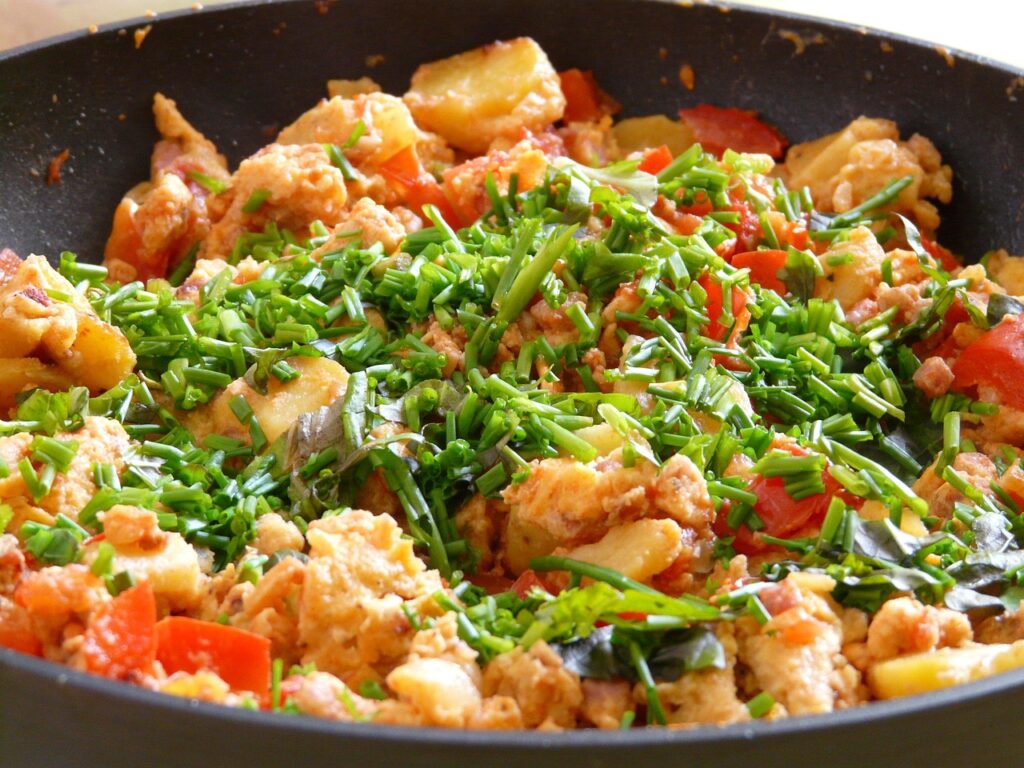 Stir-fry, Pan, Meal image.