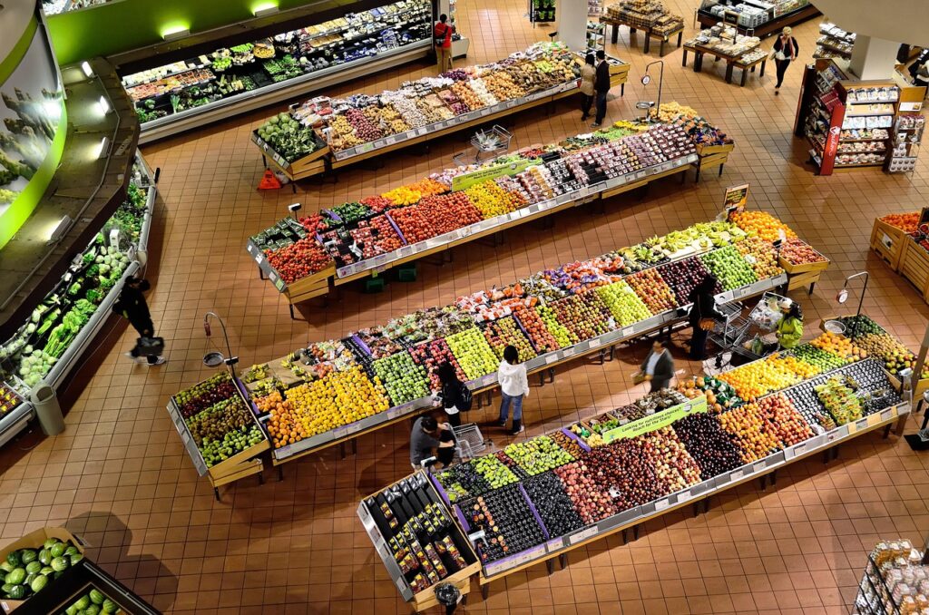 An endcap loaded with non-sale, high-visibility products.