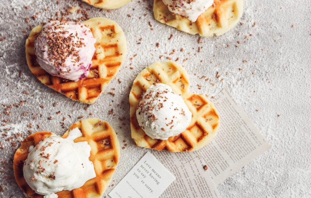 Waffles, Ice cream, Love image.