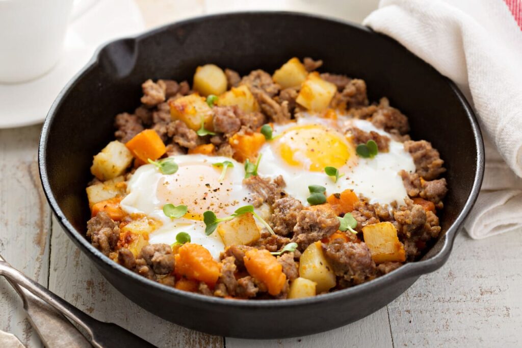 Ground Beef and Sweet Potato Hash