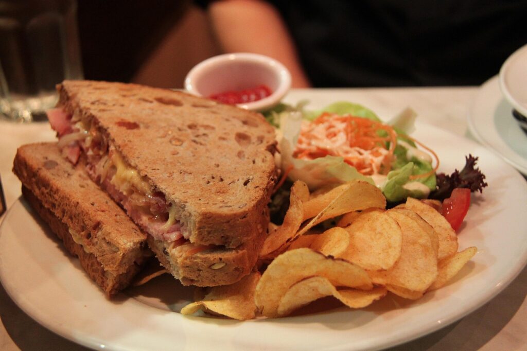 sandwich with bacon and cheese