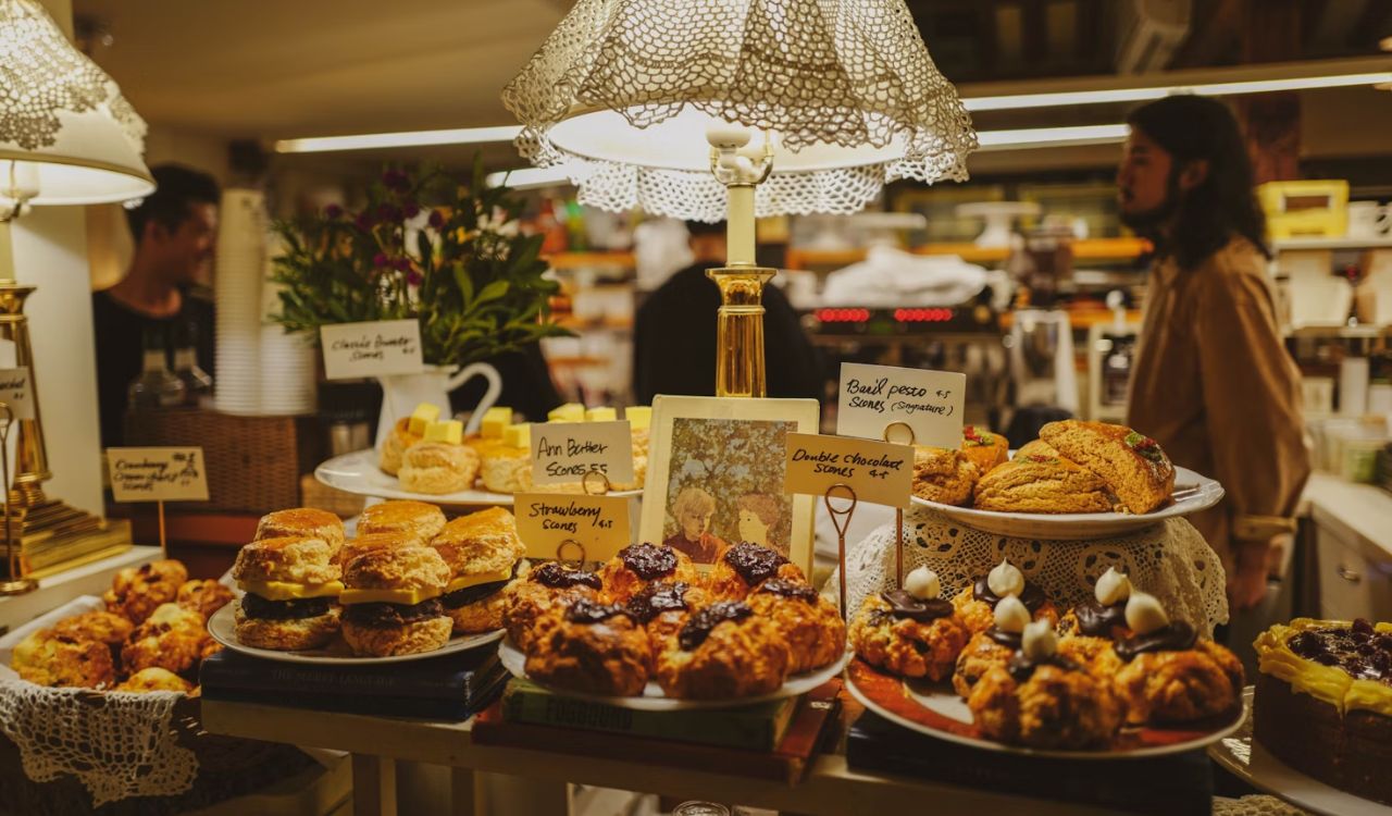 Assorted food on table