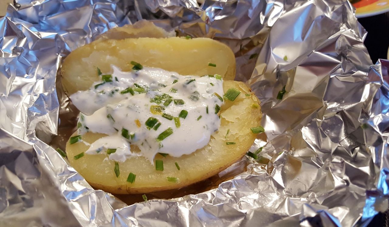 Baked potato in foil