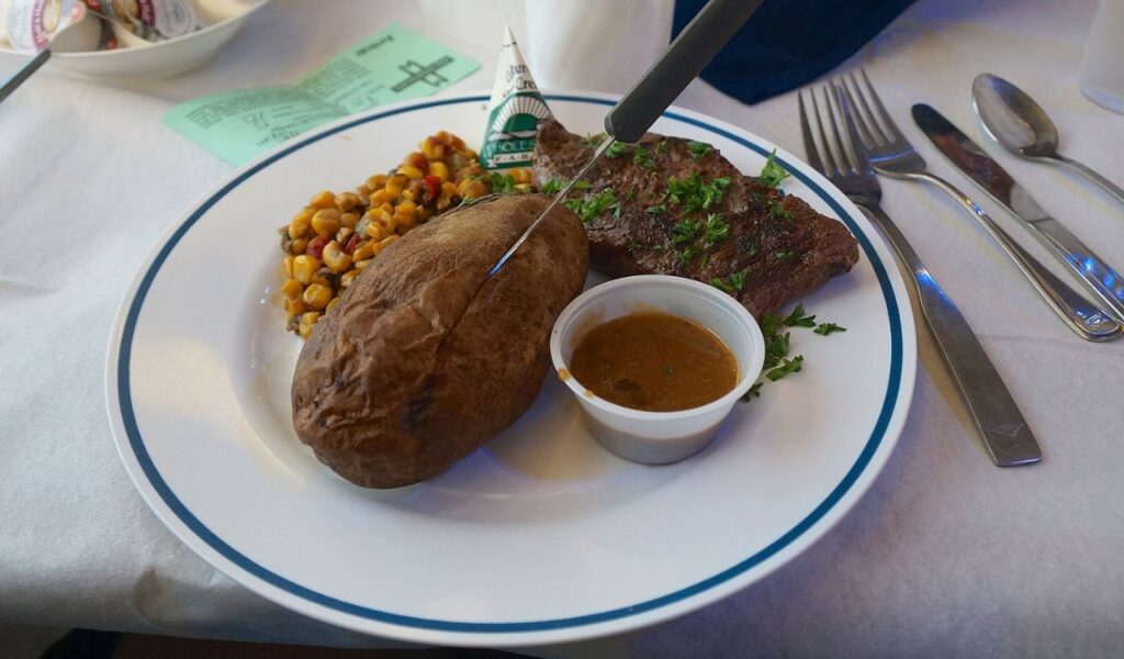 Baked potato on a plate