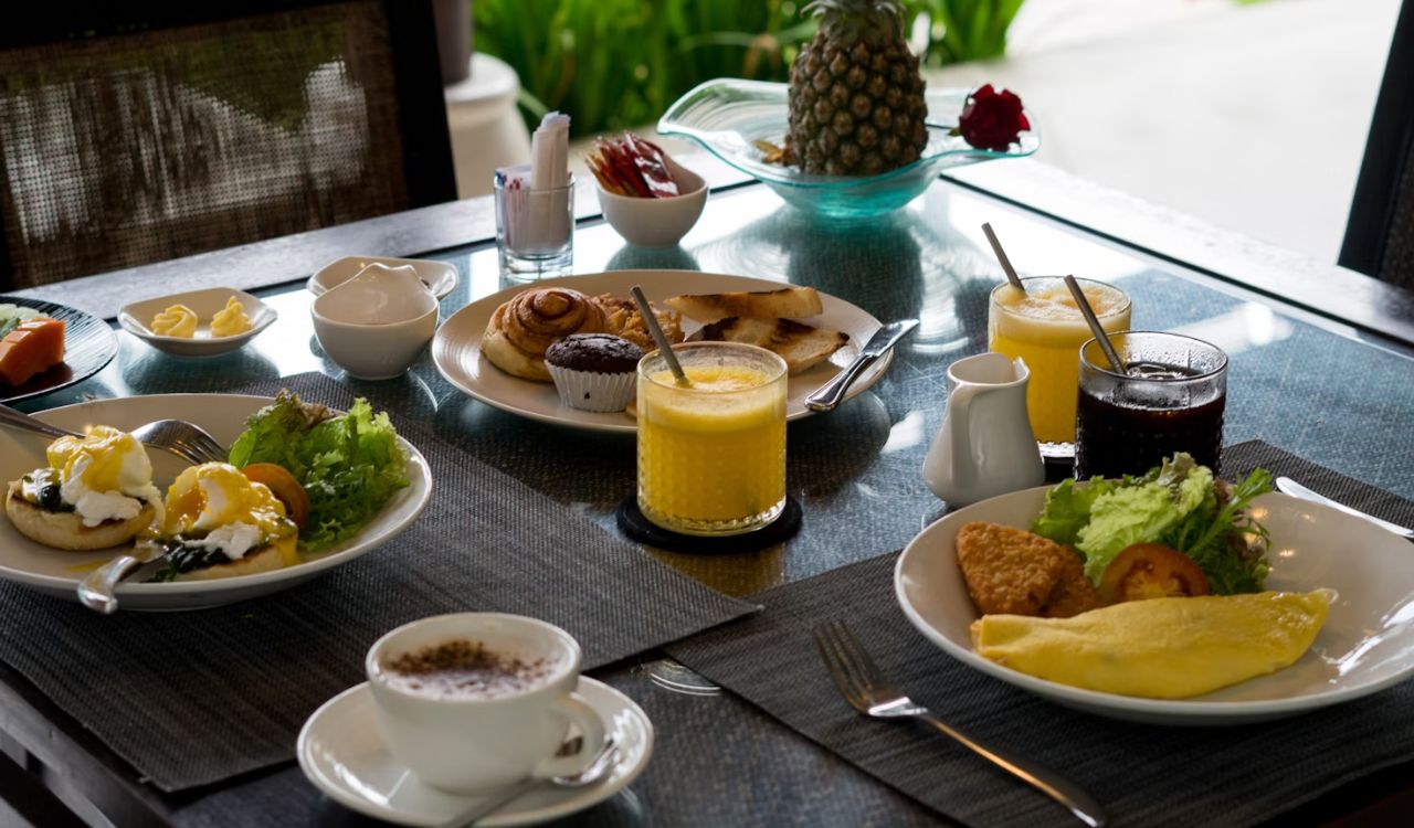 Breakfast food on table