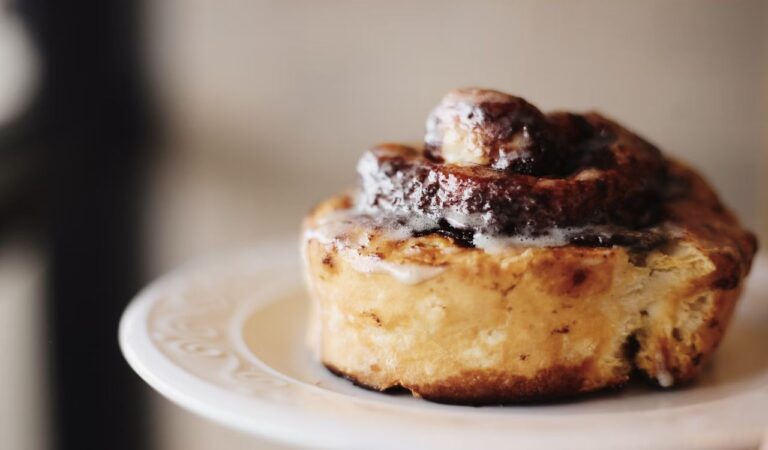 Cinnamon roll on a plate