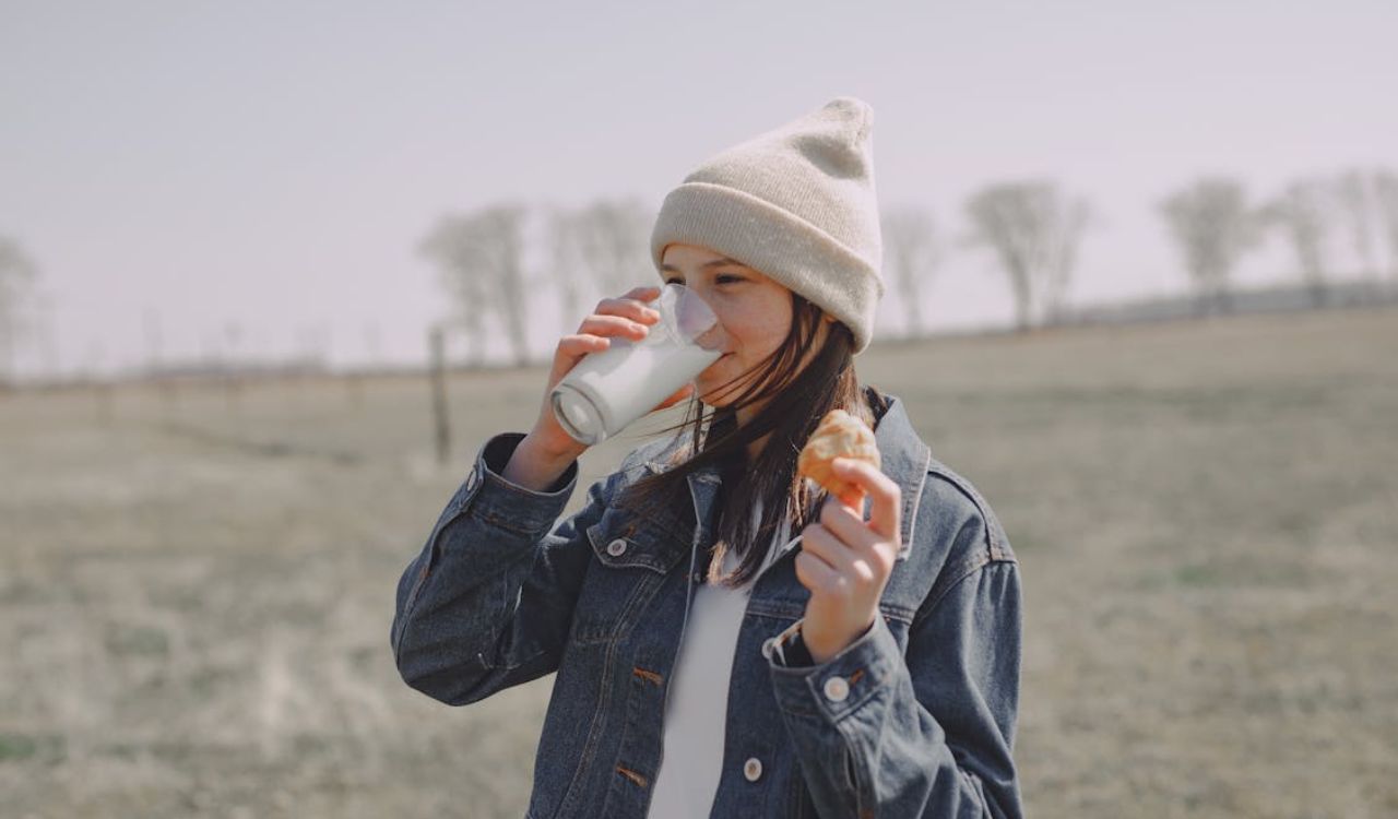 Drinking milk