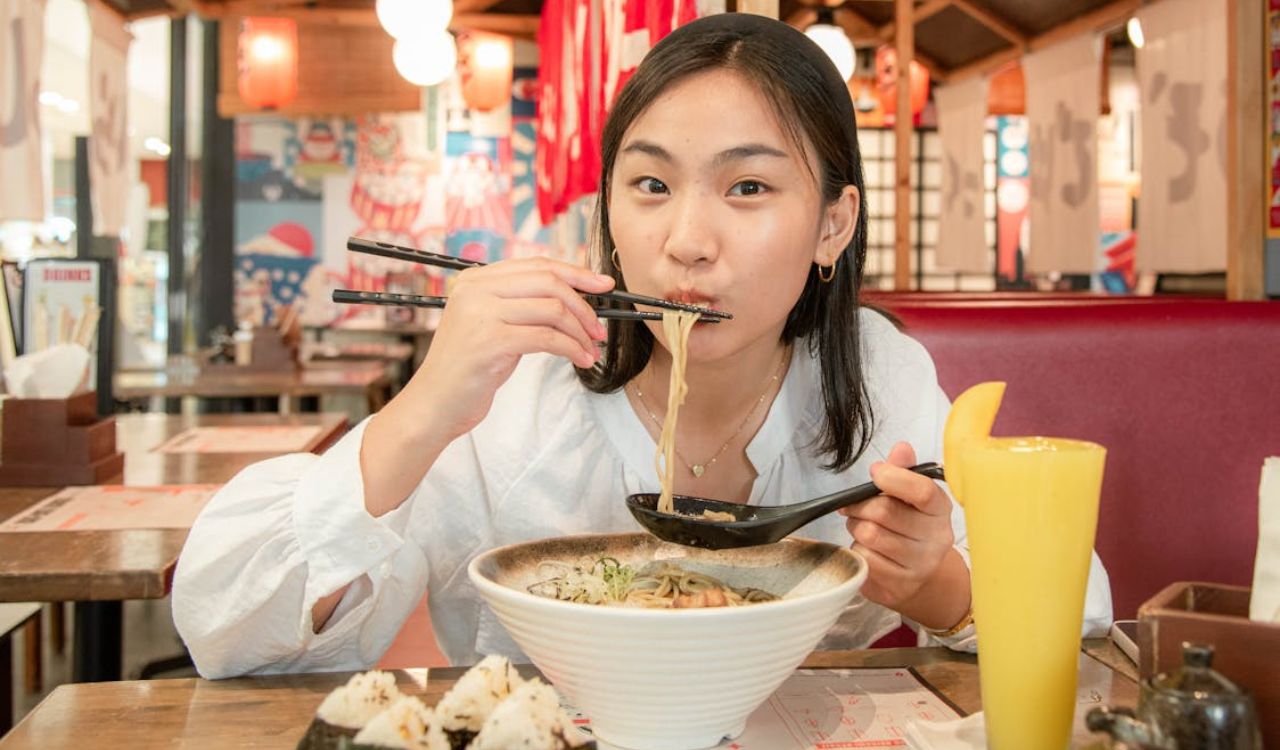 Eating ramen