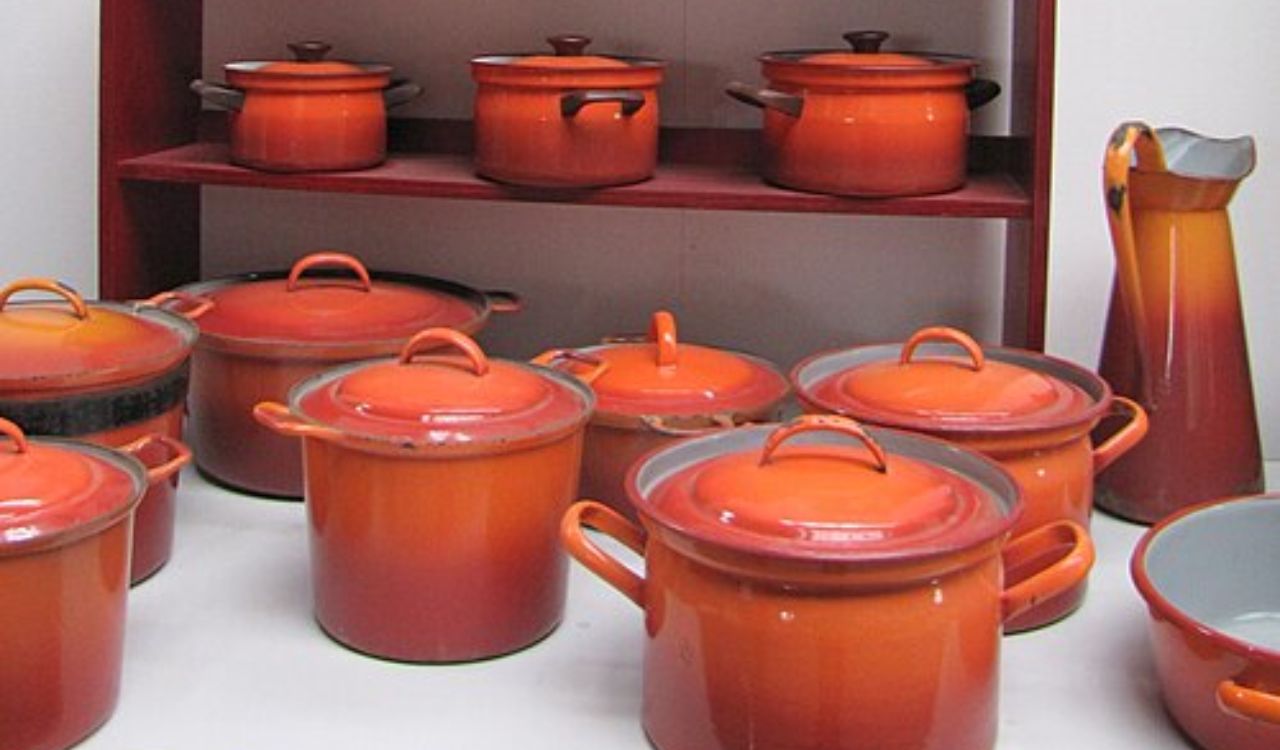 Enamelware pots and pans