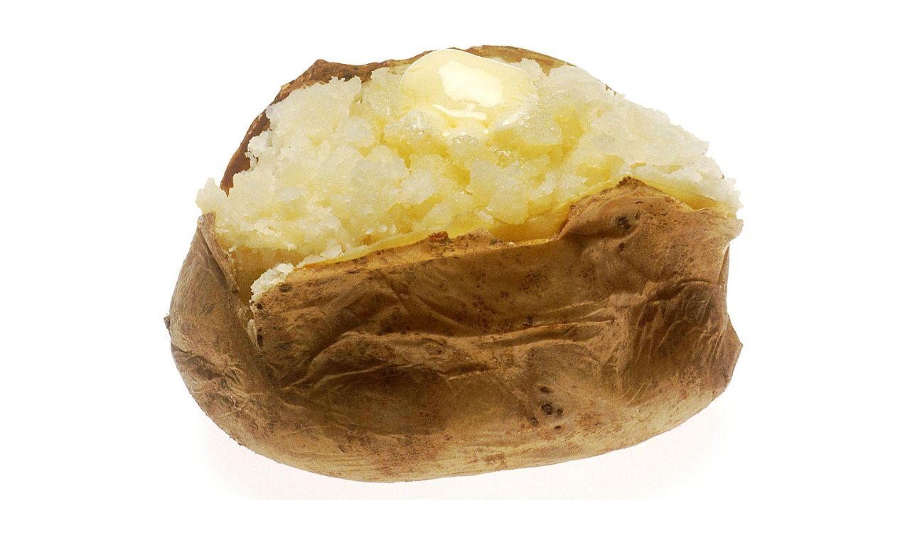 Fluff the inside of baked potato