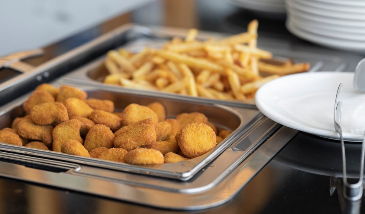 French fries and nuggets