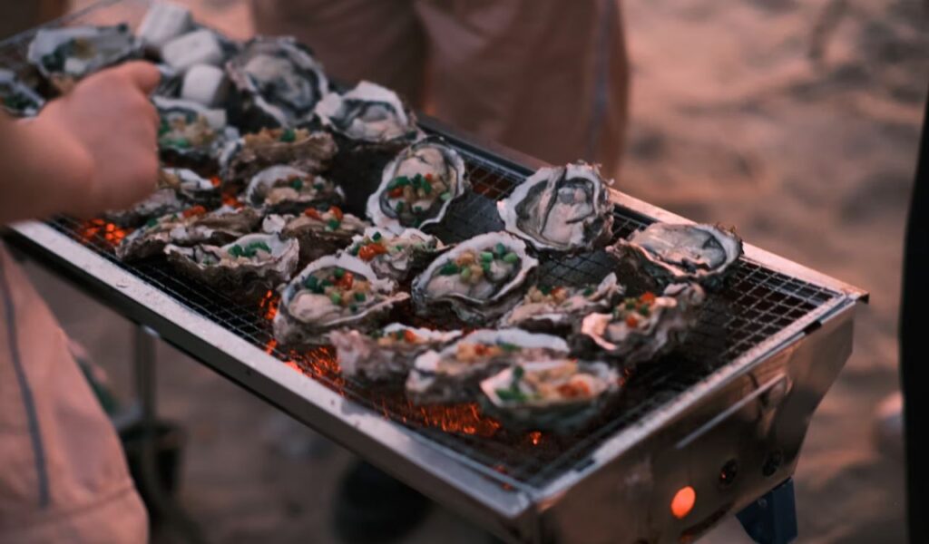 Grilled oysters