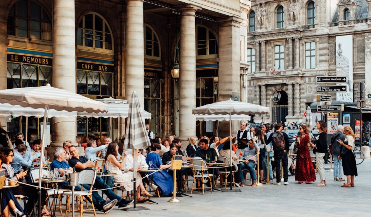 Guests queue in France