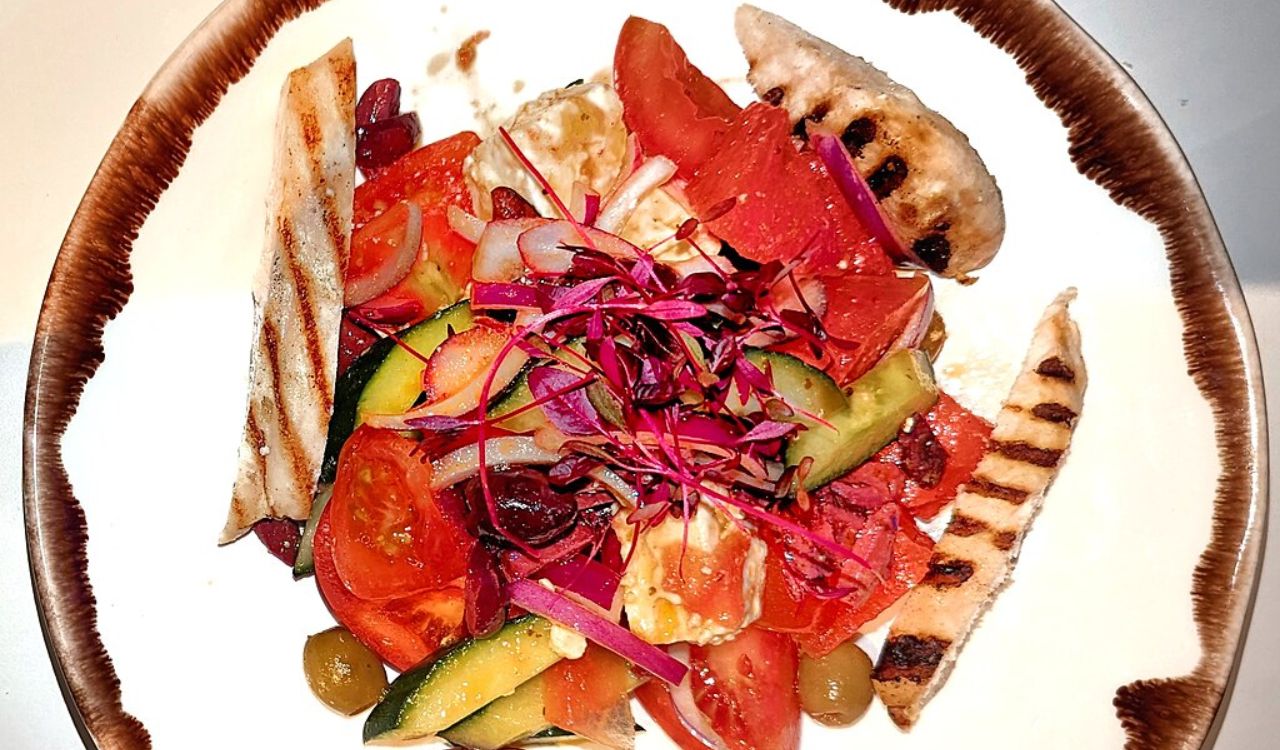 Mediterranean chicken and salad