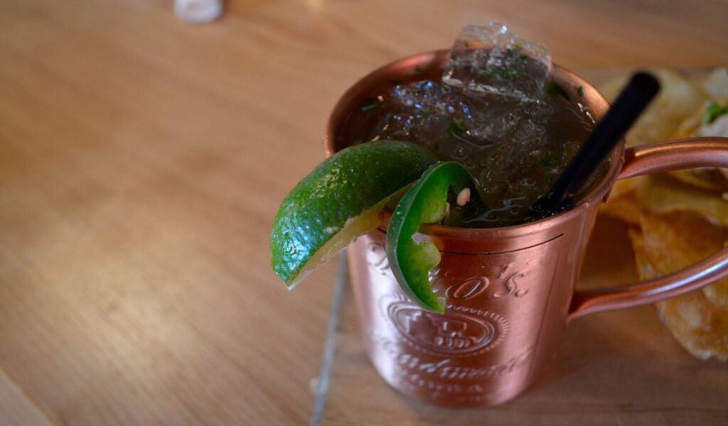 Mule with jalapeno and lime