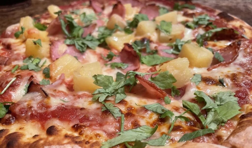 Pizza with pineapple