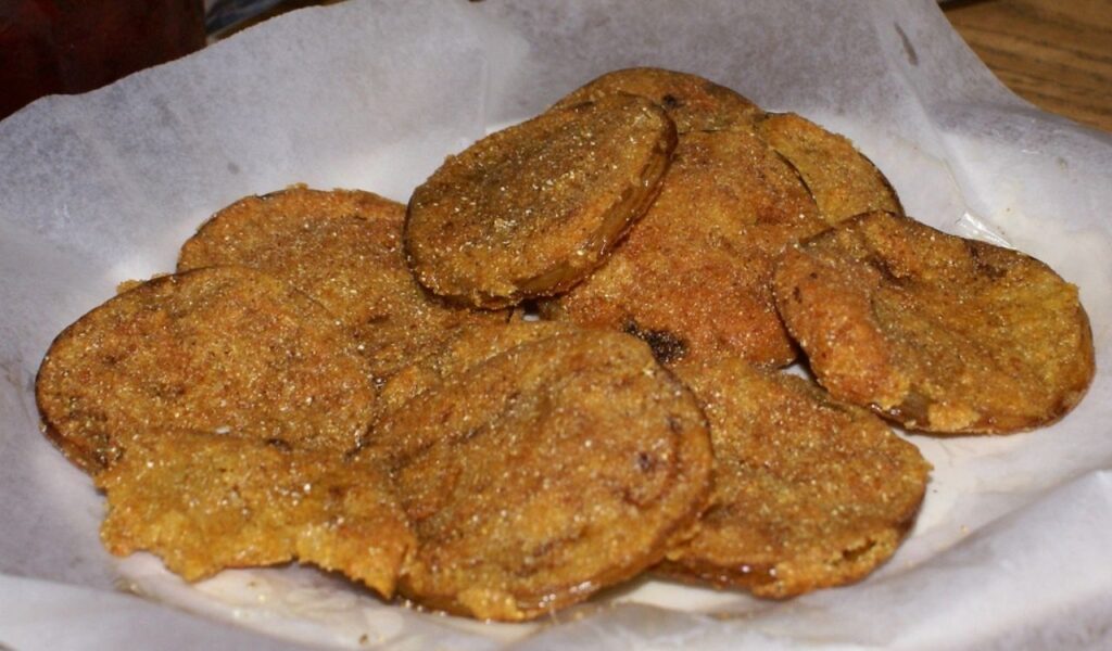 Plate of fried green tomatoes