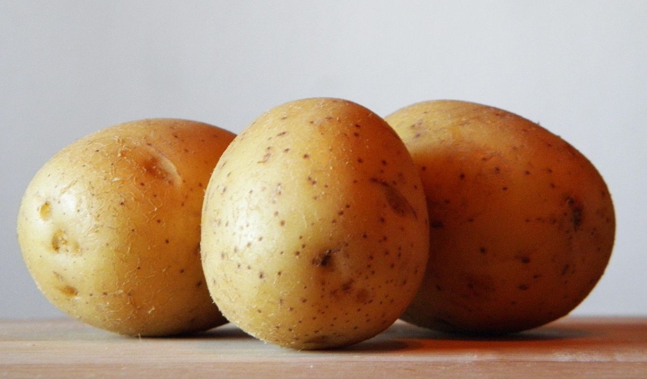 Potatoes on a table
