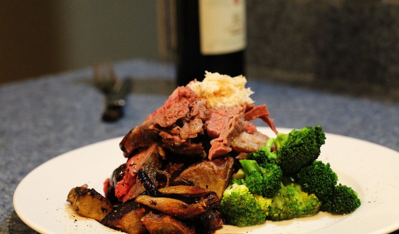 Prime rib on plate