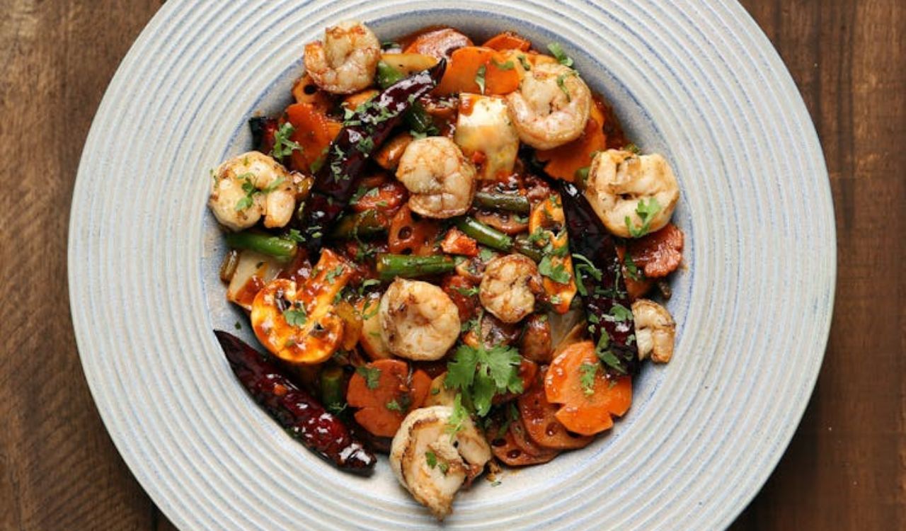 Shrimp and vegetables