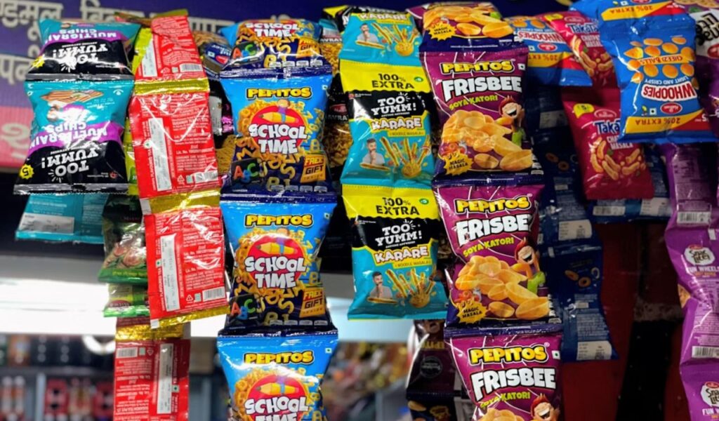 Small bags of snacks