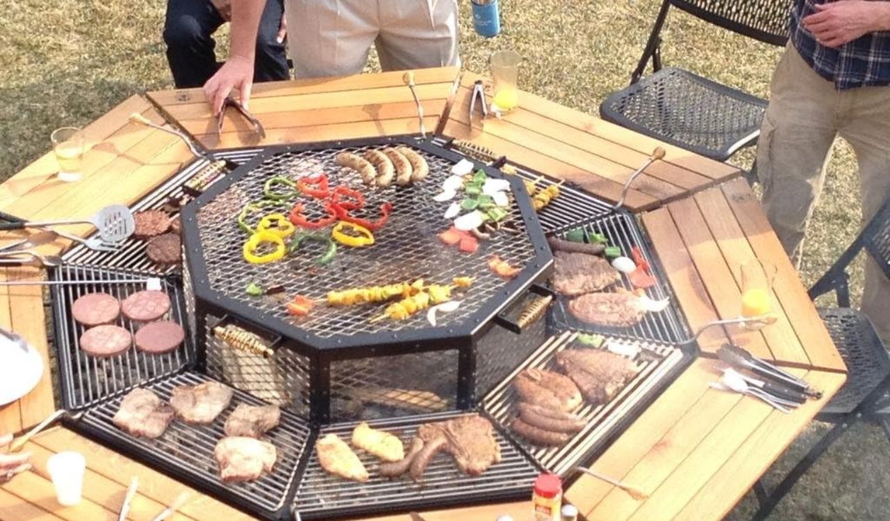 Social grilling outdoors