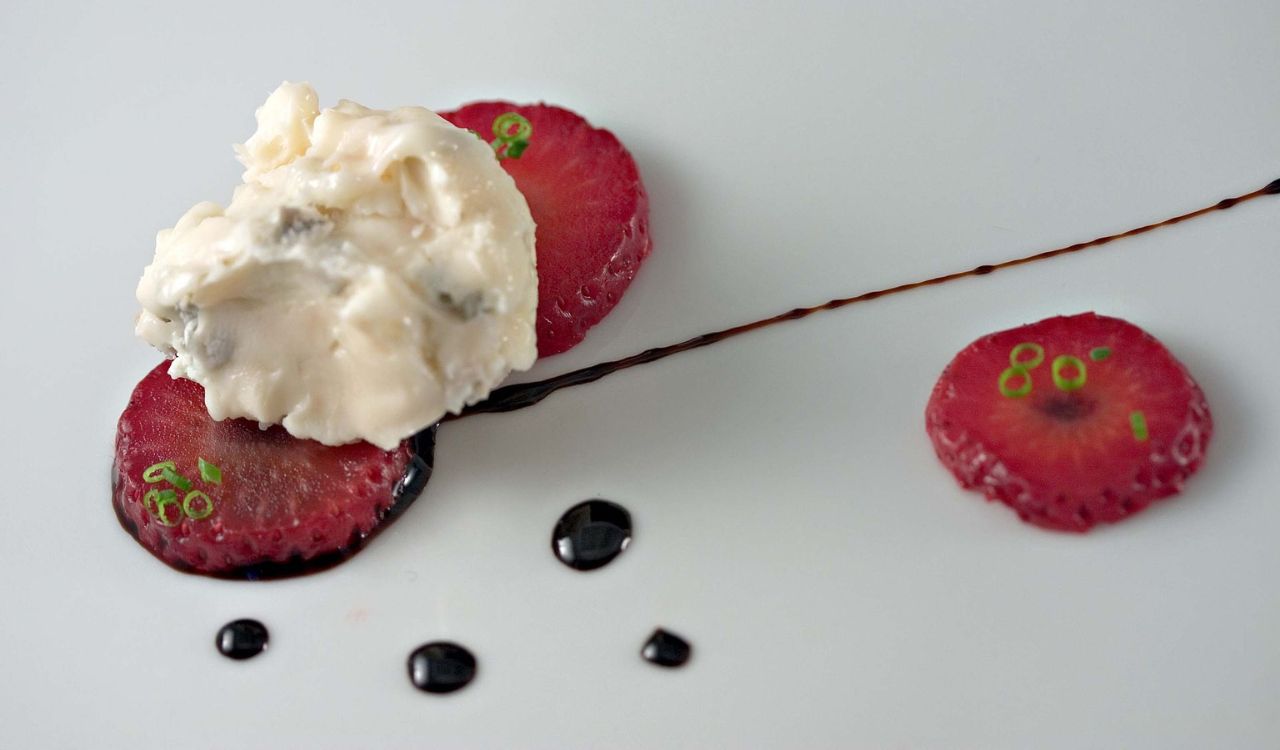 Strawberry, balsamic vinegar, gorgonzola