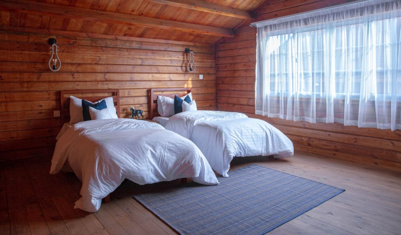 Two beds with clean sheets