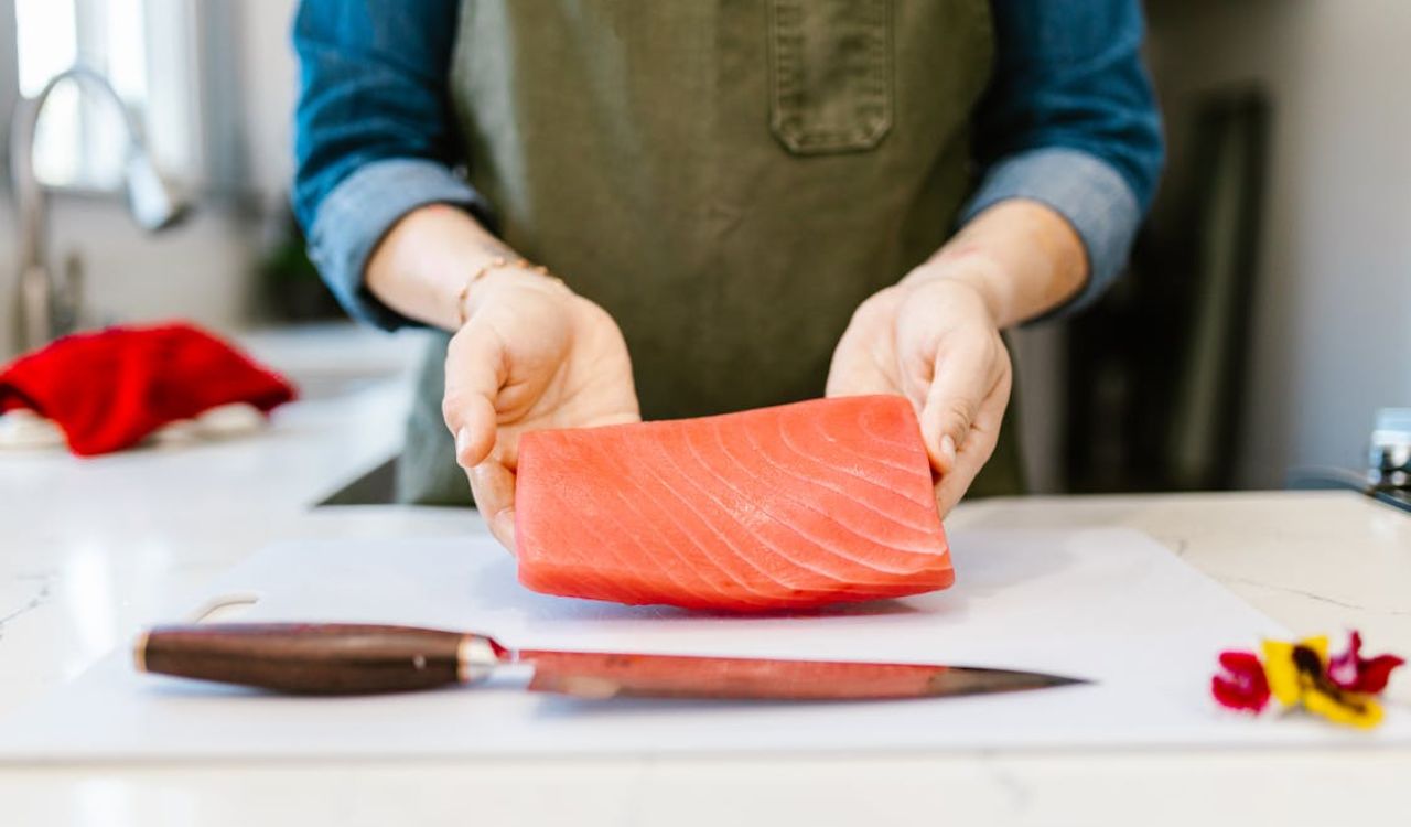 Uncooked salmon