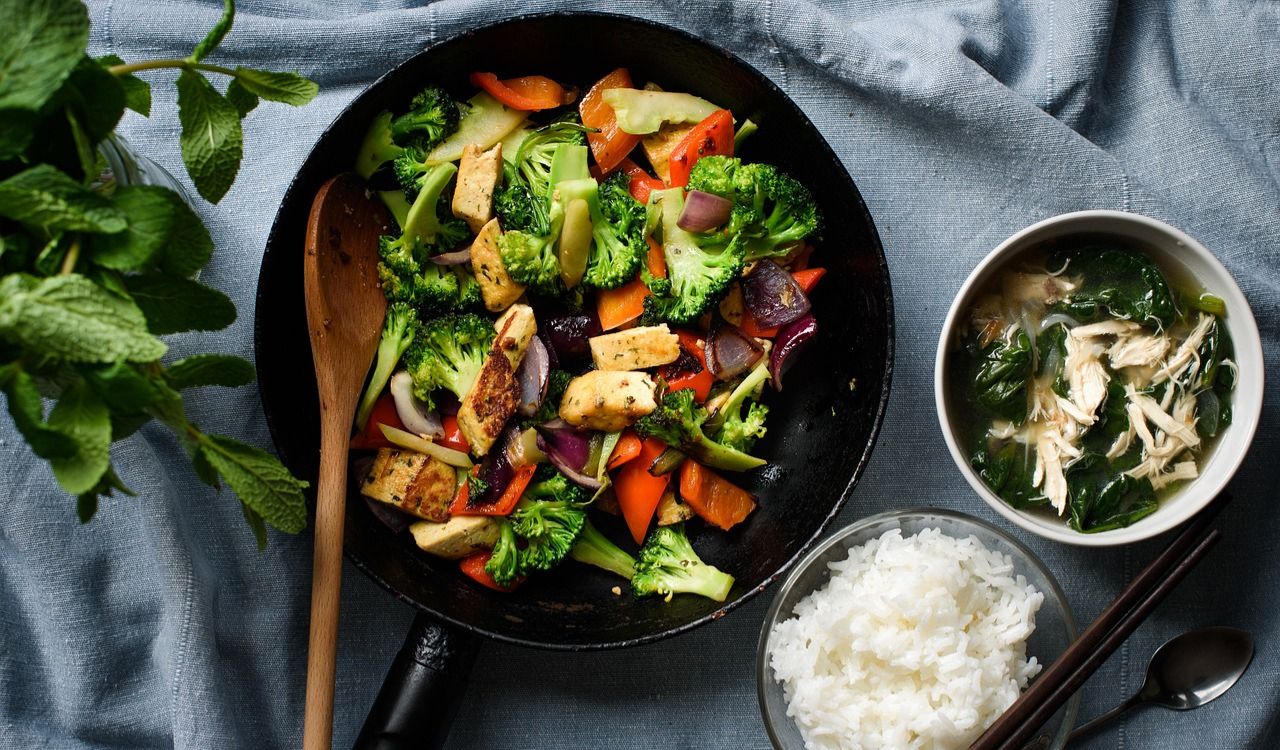 Vegetable stirfry with tofu