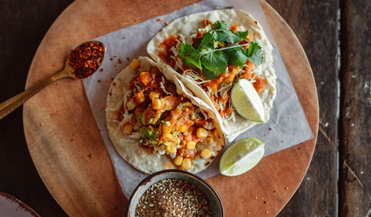 Vegetarian Mexican tacos