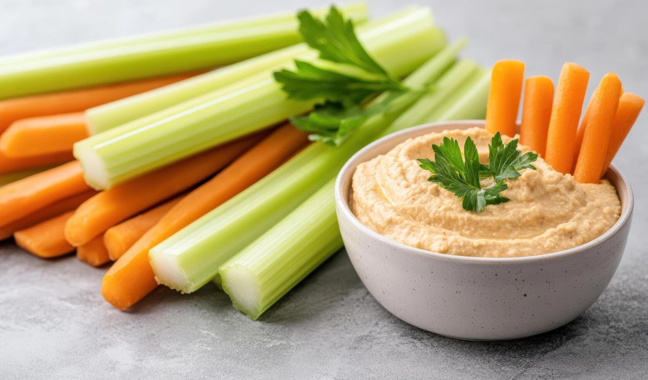 Veggie sticks with hummus