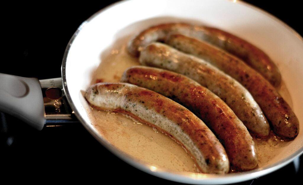 Cider-Braised Bratwurst