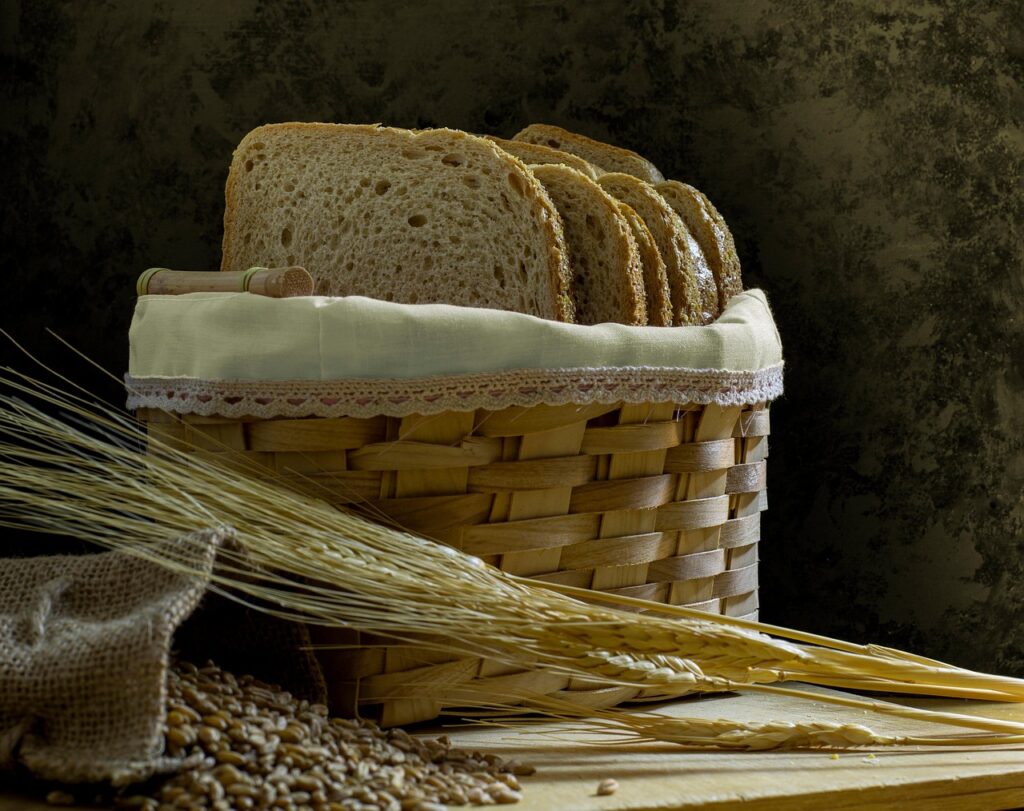 Bread, Wheat, Basket image.