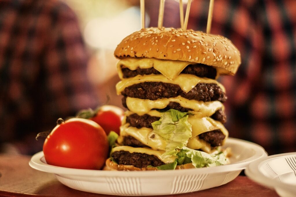 oversized American restaurant meal,