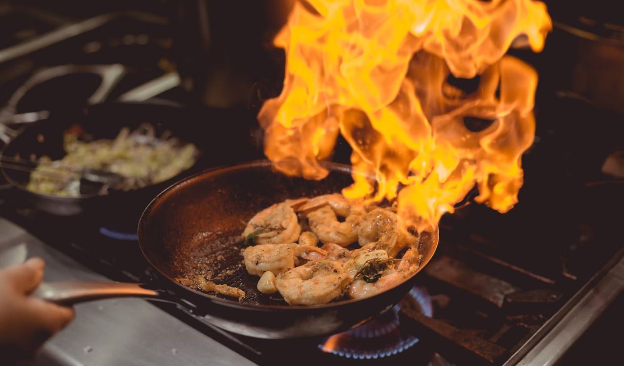 cooking in pan