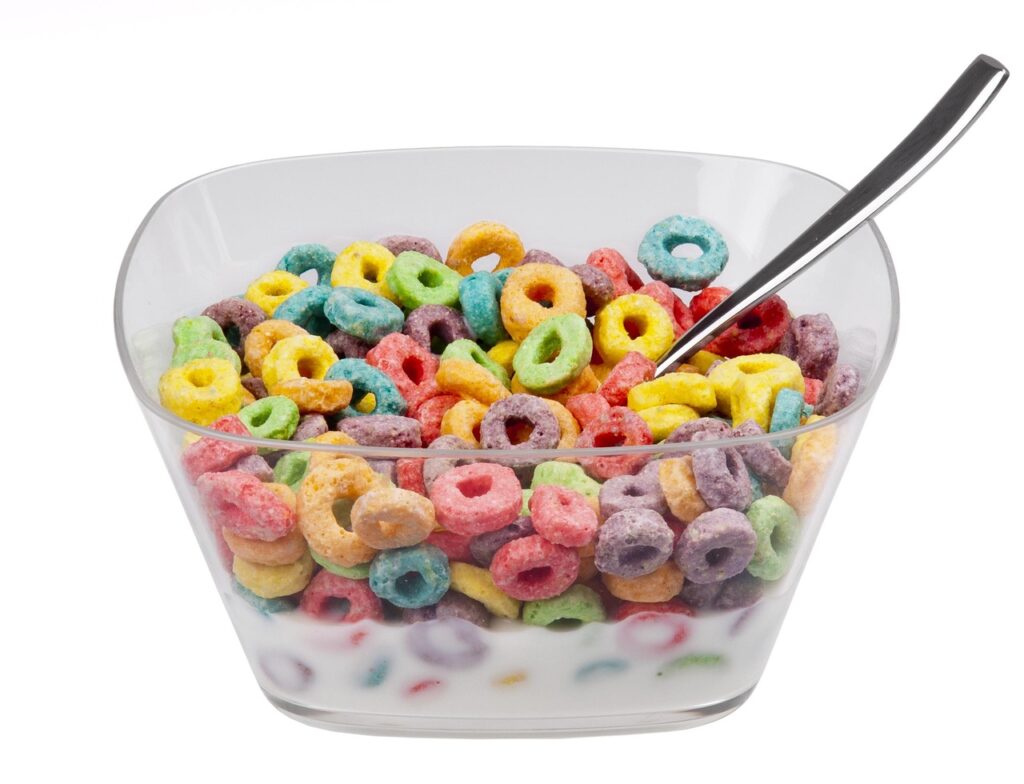 bright coloured cereals