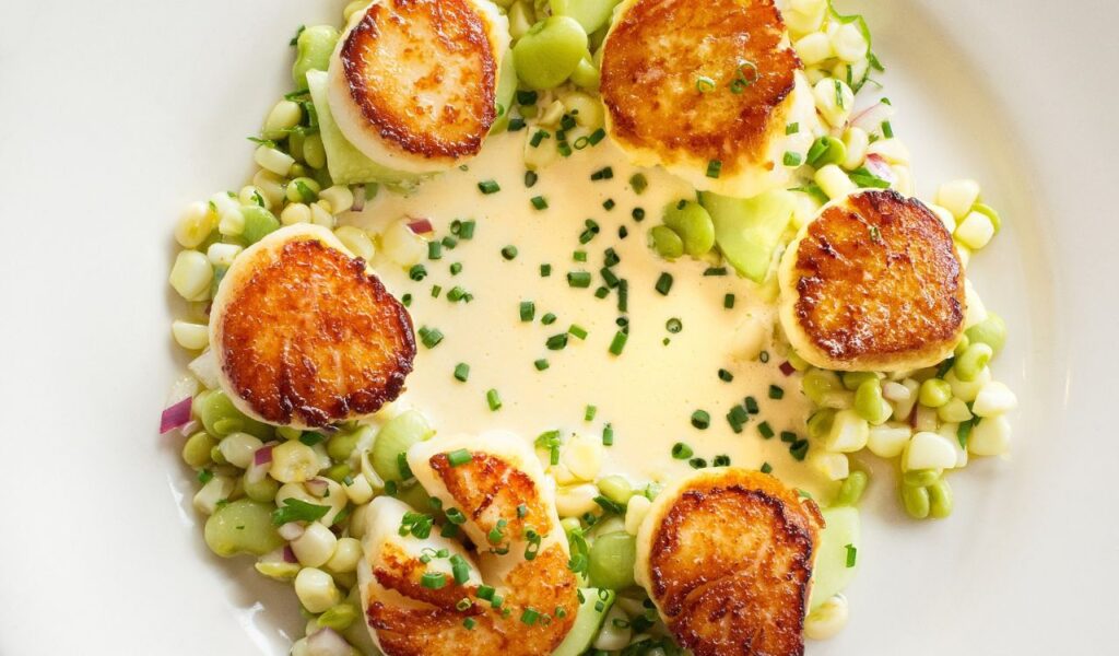 Seared scallops