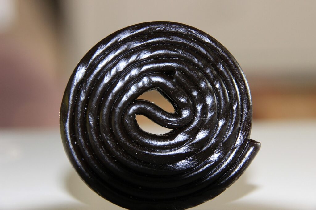 Licorice snail, Black, Yummy image.