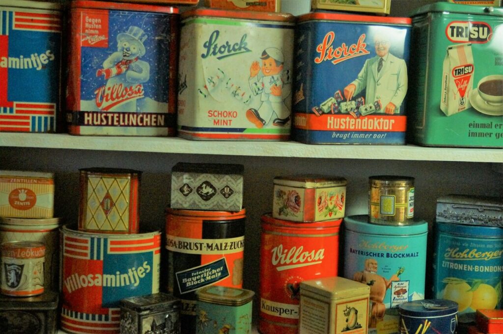 candy man, old fashioned cans,, store, candies, retro
