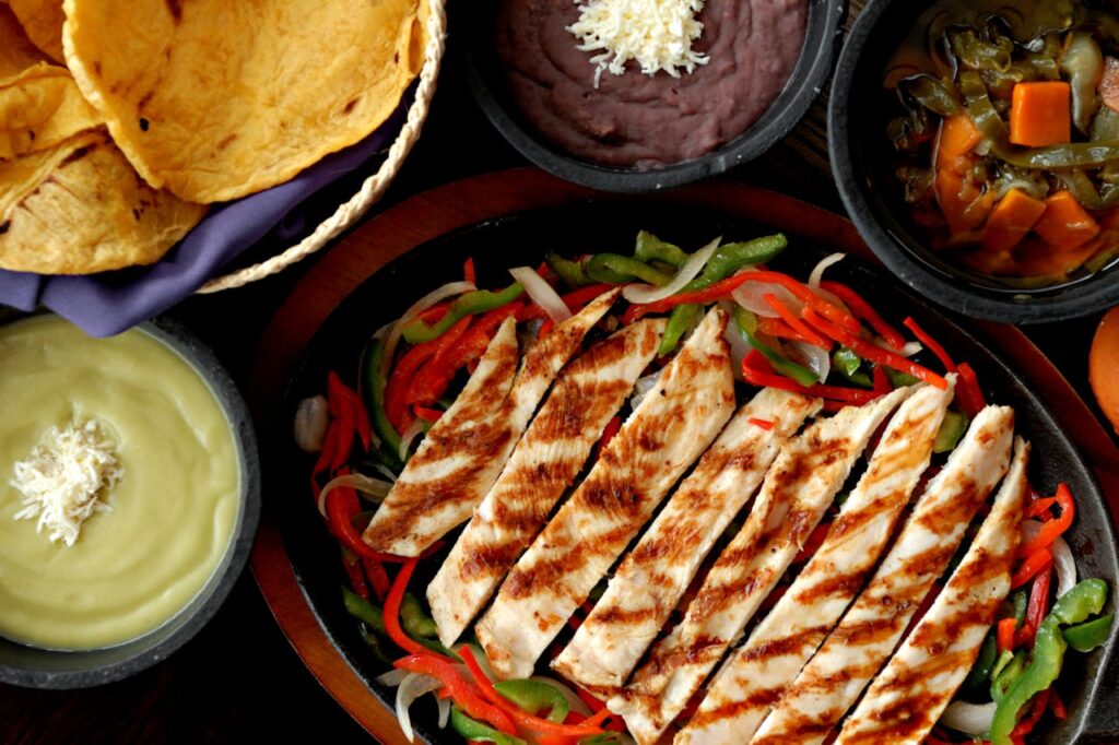 Traditional Mexican Fajitas with Side Dishes