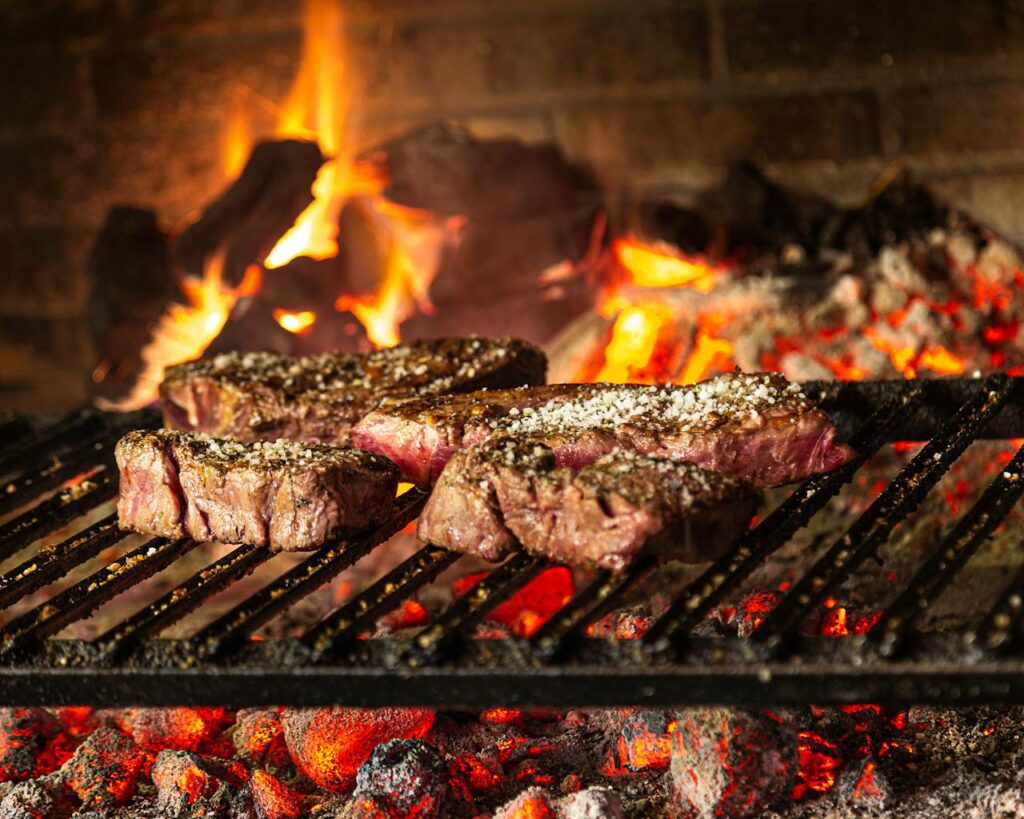 Pastrami on grill