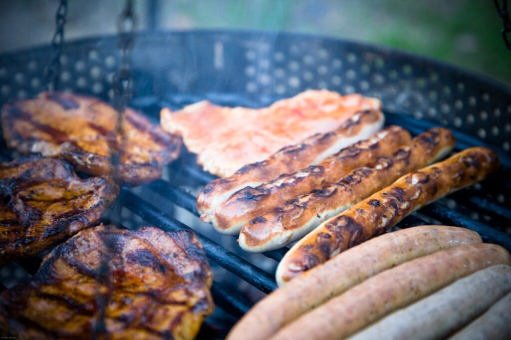 smoked sausages with mustard