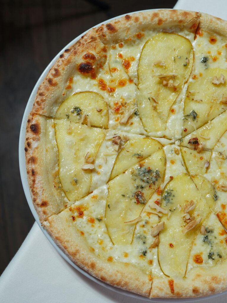 Grilled Pear and Blue Cheese Flatbreads