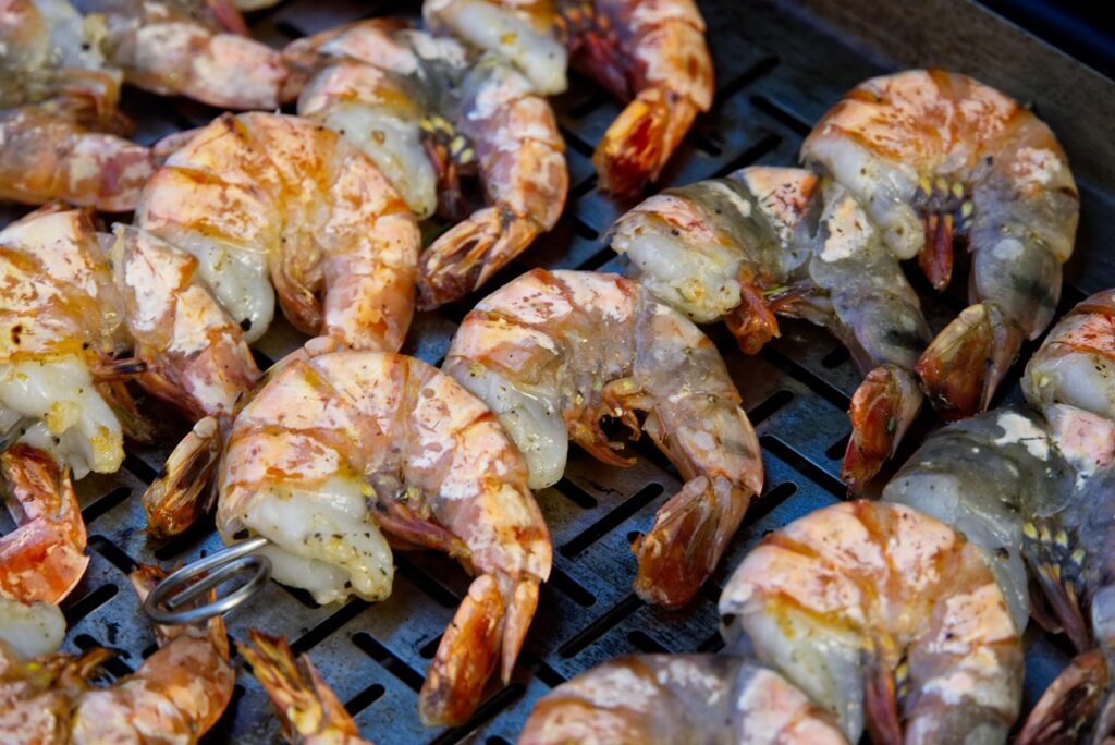 seafood on grill