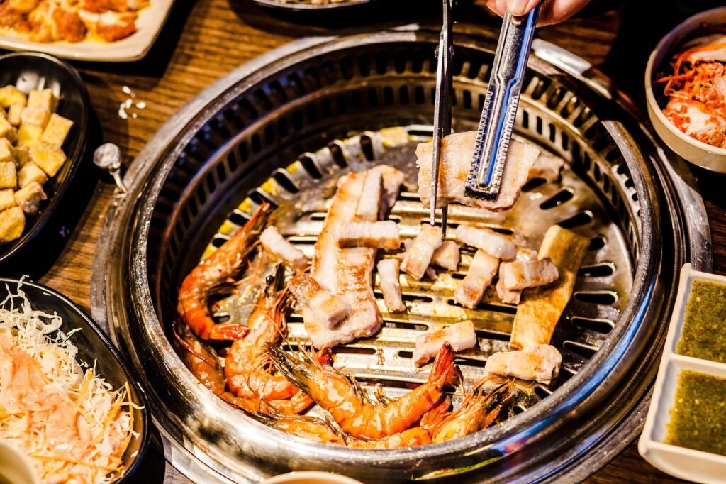 Shrimp, Barbecue, Grill image.